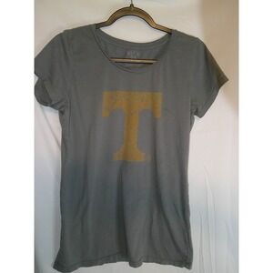 Blue 84 Women's Large Gray‎ Tennessee Volunteers "T" Logo T-Shirt Cotton